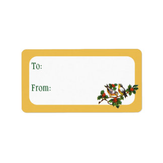 ヴィンテージクリスマスバード&ホリー ラベル