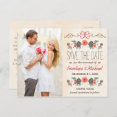 ヴィンテージクリスマスパインコーン日付を保存 案内ポストカード (正面/裏面)