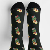 ヴィンテージクリスマスパターンキャンドルホリデイ応援 ソックス (上部)