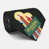 ヴィンテージクリスマスパターンキャンドルホリデイ応援 ネクタイ (ロール)