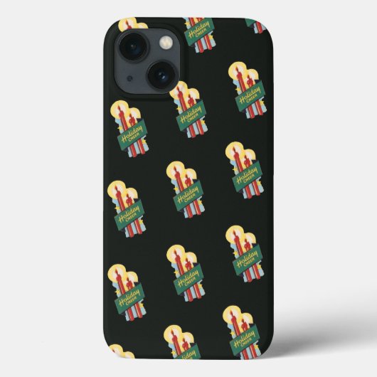 ヴィンテージクリスマスパターンキャンドルホリデイ応援 Case-Mate iPhoneケース (裏面)