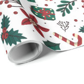ヴィンテージクリスマスパターンギフト ラッピングペーパー (ロールコーナー)