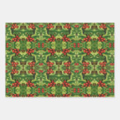 ヴィンテージクリスマスパターンホリーミストレトースター ラッピングペーパーシート (正面)