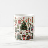 ヴィンテージクリスマスパターンマグ コーヒーマグカップ (中央)