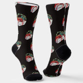 ヴィンテージクリスマスパターン包まれたプレゼント ソックス (傾斜あり)