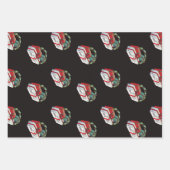 ヴィンテージクリスマスパターン包まれたプレゼント ラッピングペーパーシート (正面3)