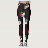 ヴィンテージクリスマスパターン包まれたプレゼント レギンス (正面)