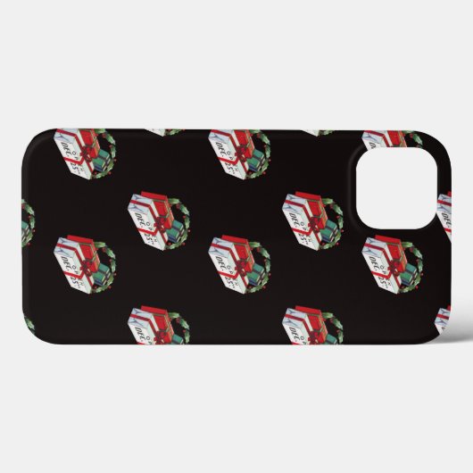 ヴィンテージクリスマスパターン包まれたプレゼント Case-Mate iPhoneケース (裏面 (横))