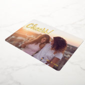 ヴィンテージクリスマスパターン応援1枚の写真金ゴールド 箔シーズンカード (回転した状態)