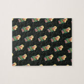 ヴィンテージクリスマスパターン キャンドル ホリデーチェア ジグソーパズル (横)