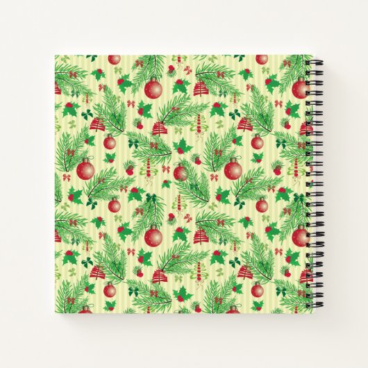 ヴィンテージクリスマスパターン ノートブック (裏面)