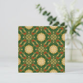 ヴィンテージクリスマスパターン - フラットホリデーカード シーズンカード (スタンド正面)