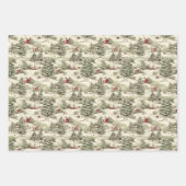 ヴィンテージクリスマスパターン ラッピングペーパーシート (正面)
