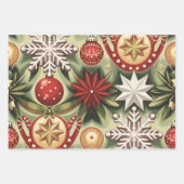 ヴィンテージクリスマスパターン ラッピングペーパーシート (正面2)