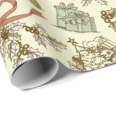 ヴィンテージクリスマスパターン ラッピングペーパー (ロールコーナー)