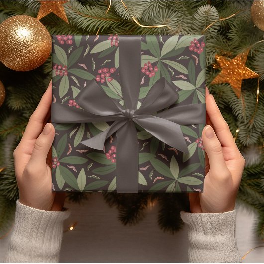 ヴィンテージクリスマスパターン ラッピングペーパー