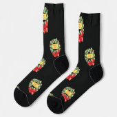 ヴィンテージクリスマスパターン，リースのメリークリスマス ソックス (左)