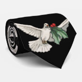 ヴィンテージクリスマスパターン、平和のためのホワイト鳩 ネクタイ (ロール)