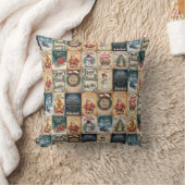 ヴィンテージクリスマスパッチワークホリデイ装飾用クッション クッション (ブランケット)