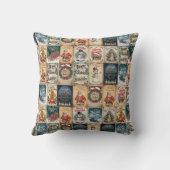 ヴィンテージクリスマスパッチワークホリデイ装飾用クッション クッション (裏面)