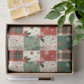 ヴィンテージクリスマスパッチワーク 薄葉紙 (ギフト)