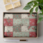 ヴィンテージクリスマスパッチワーク 薄葉紙 (ギフト)