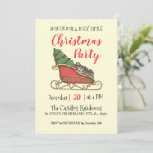 ヴィンテージクリスマスパーソナライズされたパーティの招待状 招待状 (スタンド正面)