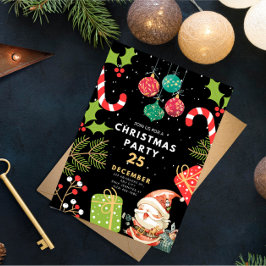 ヴィンテージクリスマスパーティの招待状クリスマスイブ 招待状