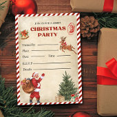 ヴィンテージクリスマスパーティの招待状ホリデーパーティー 招待状