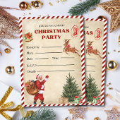 ヴィンテージクリスマスパーティの招待状ホリデーパーティー 招待状