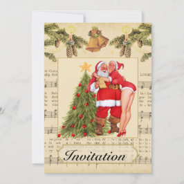 ヴィンテージクリスマスパーティの招待状 招待状