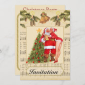 ヴィンテージクリスマスパーティの招待状 招待状 (正面/裏面)
