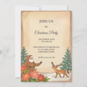 ヴィンテージクリスマスパーティーハンドドロッドホリデイ 招待状 (正面)