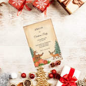 ヴィンテージクリスマスパーティーハンドドロッドホリデイ 招待状