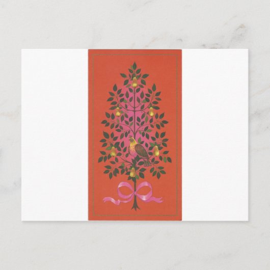 ヴィンテージクリスマスパートリッジ シーズンポストカード (正面)