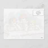 ヴィンテージクリスマスビクトリアンかわいいダックスシャント犬 シーズンポストカード (裏面)