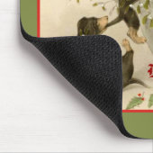 ヴィンテージクリスマスビクトリアンかわいいダックスシャント犬 マウスパッド (コーナー)