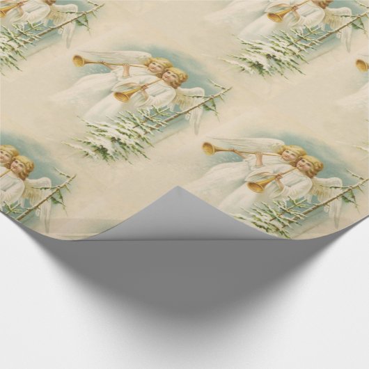 ヴィンテージクリスマスビクトリアンエンジェルカスタムズ ラッピングペーパー (角)