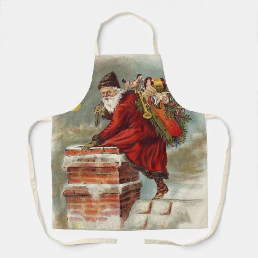 ヴィンテージクリスマスビクトリアンサンニコラスの屋根 エプロン (正面)