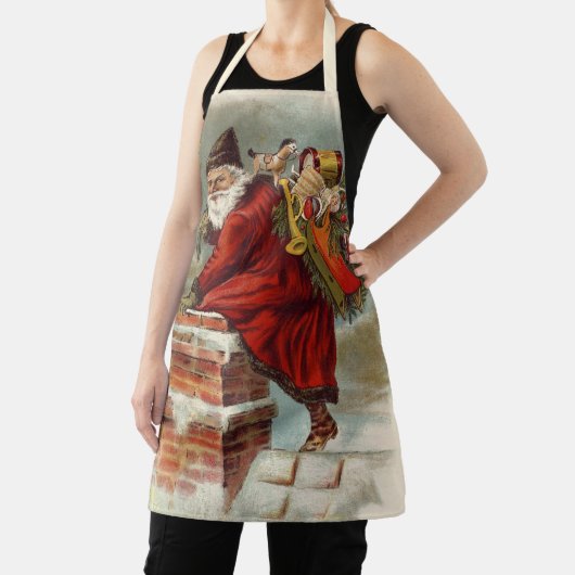 ヴィンテージクリスマスビクトリアンサンニコラスの屋根 エプロン (インサイチュ)