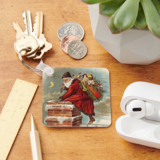 ヴィンテージクリスマスビクトリアンサンニコラスの屋根 キーホルダー (デスク)