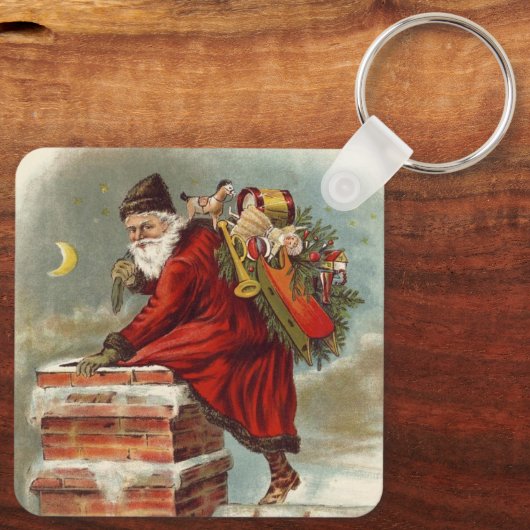 ヴィンテージクリスマスビクトリアンサンニコラスの屋根 キーホルダー (裏面)