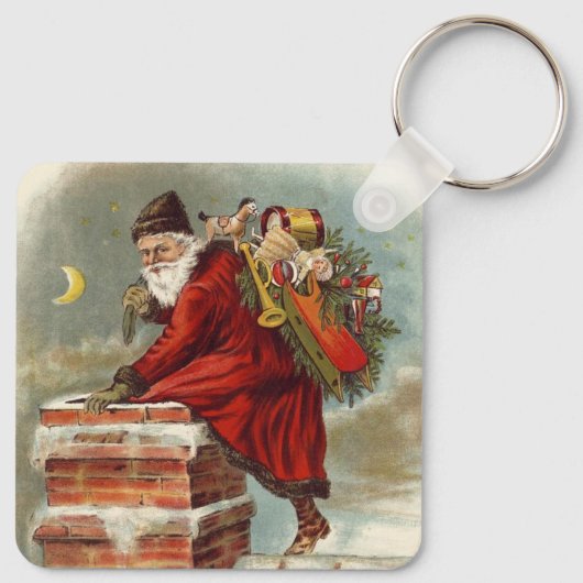 ヴィンテージクリスマスビクトリアンサンニコラスの屋根 キーホルダー (裏面)