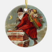 ヴィンテージクリスマスビクトリアンサンニコラスの屋根 セラミックオーナメント (正面)