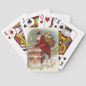 ヴィンテージクリスマスビクトリアンサンニコラスの屋根 トランプ (裏面)