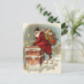 ヴィンテージクリスマスビクトリアンサンニコラスの屋根 ポストカード (スタンド正面)