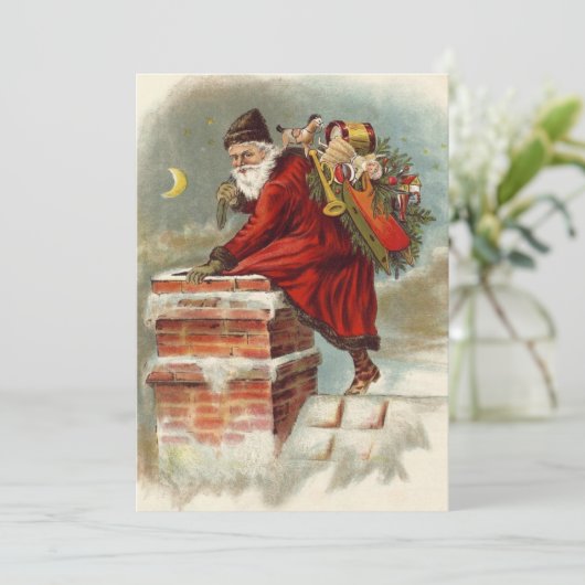 ヴィンテージクリスマスビクトリアンサンニコラスの屋根 招待状 (スタンド正面)