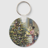 ヴィンテージクリスマスビクトリアンファミリーツのまわりにリー キーホルダー (裏面)