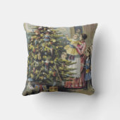 ヴィンテージクリスマスビクトリアンファミリーツのまわりにリー クッション (裏面)