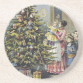 ヴィンテージクリスマスビクトリアンファミリーツのまわりにリー コースター (正面)